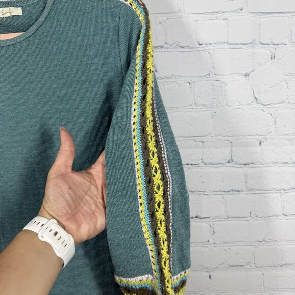 Easel Indiana Dunes Crochet Sweater Womens Large Knit Boho Chic Oversized Casual - Picture 5 of 10